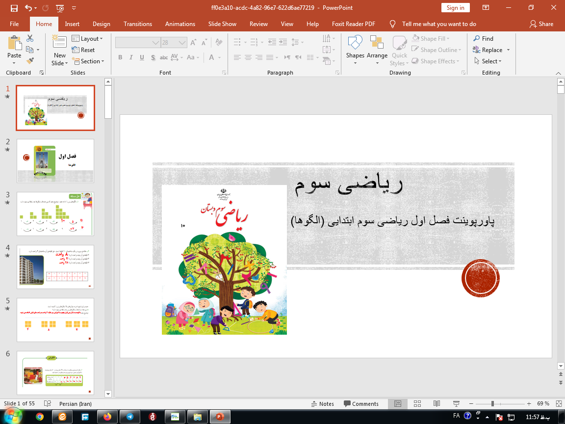 پاورپوینت فصل اول ریاضی سوم ابتدایی الگوها